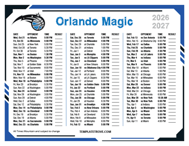 Orlando Magic 2026-27 Printable Schedule - Mountain Times