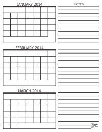 2014 - 3 Month Calendar