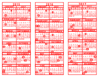 2015-16-17 3 Year Calendar - Red