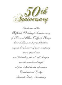 50th Anniversary Lee Size Invitation