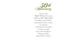 50th Anniversary Invitation Folded Card