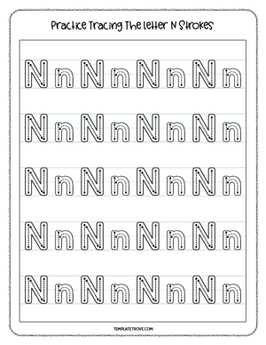 Alphabet Tracing Worksheet #5-2A