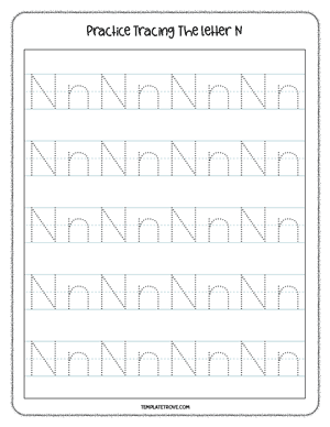 Alphabet Tracing Worksheet #5-2B