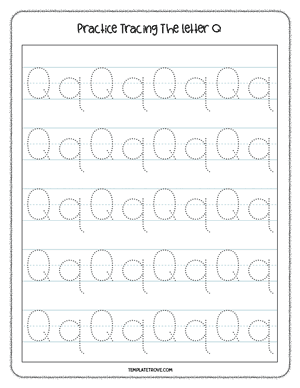 Alphabet Tracing Worksheet #6-2B
