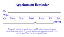 Appointment Card Templates