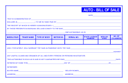 Auto Bill of Sale Template - Blue