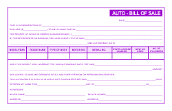 Auto Bill of Sale Template - Purple