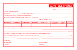 Auto Bill of Sale Template - Red