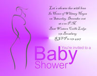 Baby Shower Invite 2 - Neon Purple