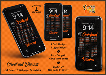 2023-24 Cleveland Browns Lock Screen Wallpaper Schedules