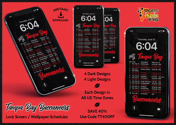 2023-24 Tampa Bay Buccaneers Lock Screen Wallpaper Schedules