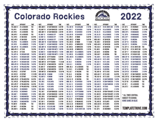 Central Times 2022 Colorado Rockies Printable Schedule