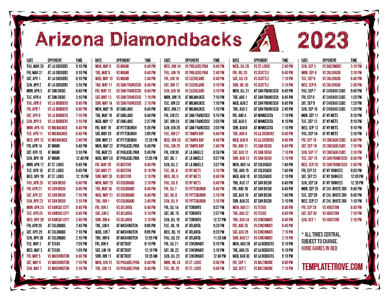 Arizona Diamondbacks 2023 Schedule Printable Printable Schedules Vrogue Arizona Diamondbacks 2023 Schedule Printable Printable Schedules Vrogue
