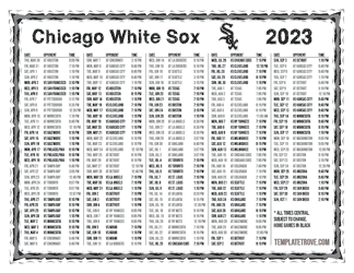 Central Times 2023 Chicago White Sox Printable Schedule