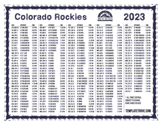 Central Times 2023 Colorado Rockies Printable Schedule