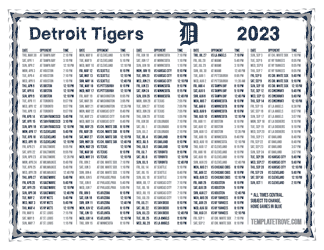 Central Times 2023 Detroit Tigers Printable Schedule
