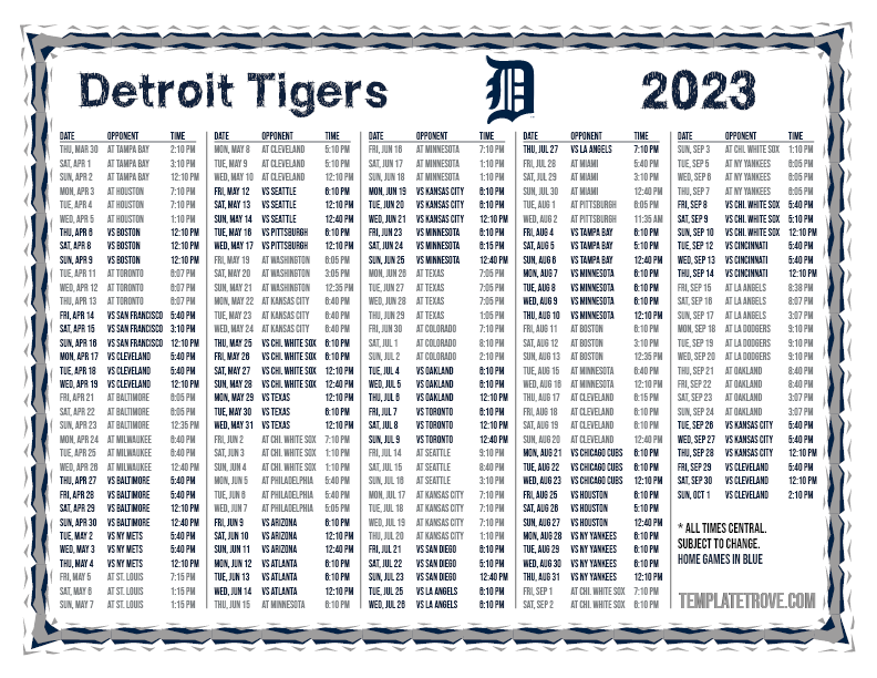 2023 Detroit Tigers Schedule - MLB 