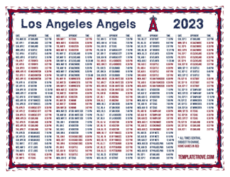 Central Times 2023 Los Angeles Angels Printable Schedule