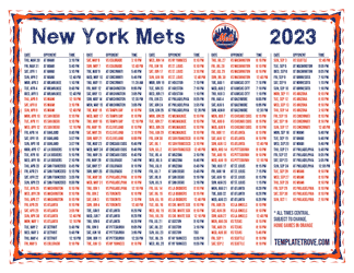 Central Times 2023 New York Mets Printable Schedule
