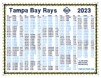 Central Times 2023 Tampa Bay Rays Printable Schedule