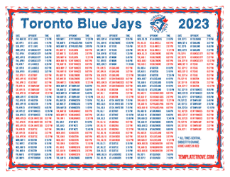 Central Times 2023 Toronto Blue Jays Printable Schedule