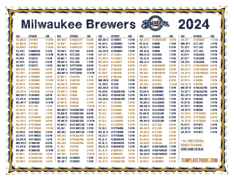 Milwaukee Brewers Giveaway Schedule 2024 Joyce Lorilyn