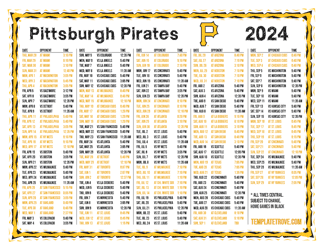 Central Times 2024
 Pittsburgh Pirates Printable Schedule