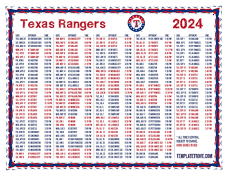 Central Times 2024
 Texas Rangers Printable Schedule