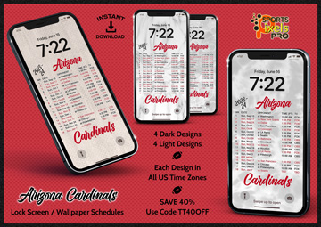 2023-24 Arizona Cardinals Lock Screen Wallpaper Schedules