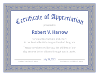 Certificate of Appreciation Template - Gray