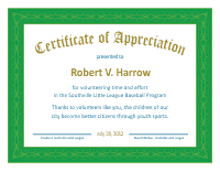 Certificate of Appreciation Template - Green