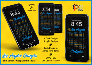 2023-24 Los Angeles Chargers Lock Screen Wallpaper Schedules