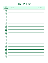 Green Checklist Template