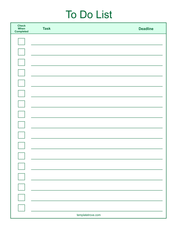 todo list template word