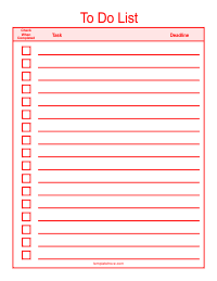 Red To Do Checklist Template
