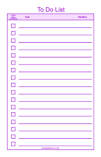 Purple To Do Checklist