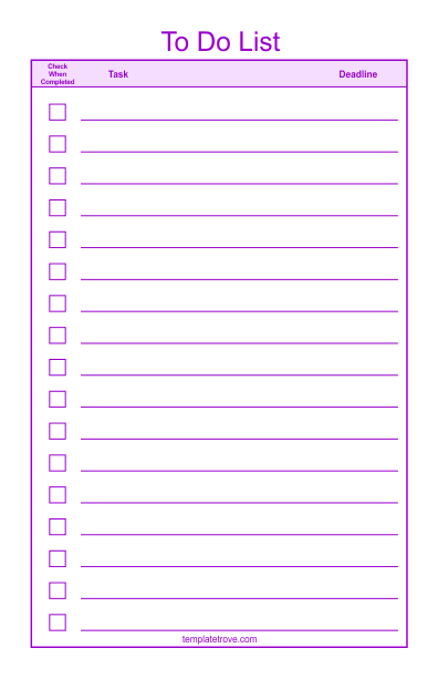 Free Printable To Do Lists