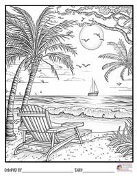 Beach Coloring Pages 2 - Colored By
