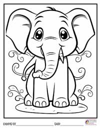 Elephant Coloring Pages 1 - Colored By