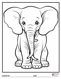 Elephant Coloring Pages 10 - Colored By
