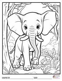 Elephant Coloring Pages 11 - Colored By