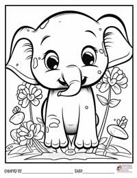 Elephant Coloring Pages 12 - Colored By