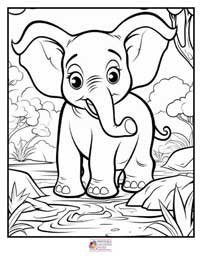 Elephant Coloring Pages 17B