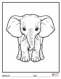 Elephant Coloring Pages 3 - Colored By