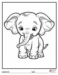 Elephant Coloring Pages 4 - Colored By