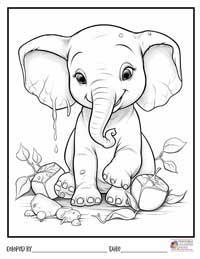 Elephant Coloring Pages 6 - Colored By