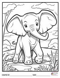 Elephant Coloring Pages 9 - Colored By