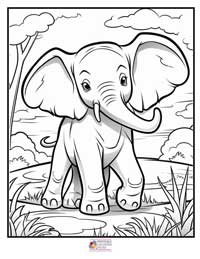 Elephant Coloring Pages 9B