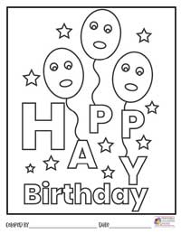 Happy Birthday Coloring Pages 15 - Colored By