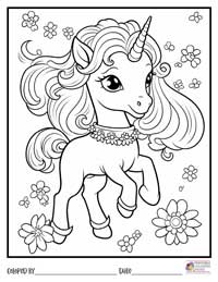 Unicorn Coloring Pages 15 - Colored By